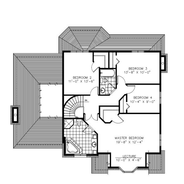 European Floor Plan - Upper Floor Plan #138-329
