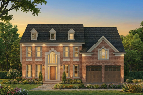 Exterior - Front Elevation 4 for Colonial House Plan #119-260 - 5 bed, 4 bath