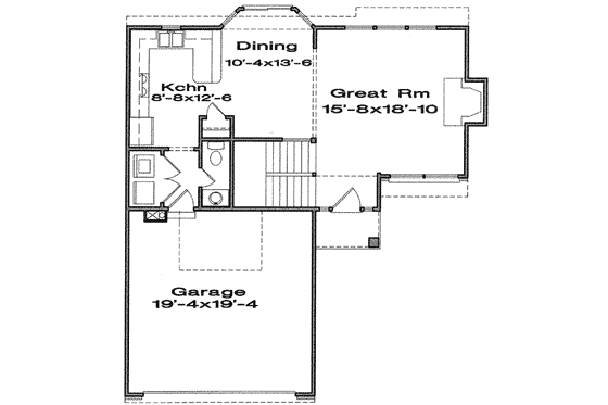 Floor Plan - Main Floor for Traditional House Plan #6-114 - 3 bed, 2.5 bath