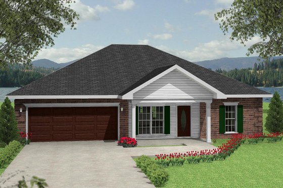 Exterior - Front Elevation for Traditional House Plan #44-135 - 3 bed, 2 bath