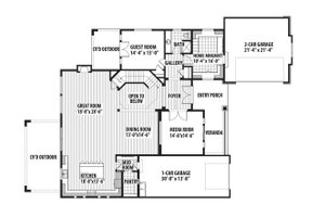 Floor Plan - Main Floor for Craftsman House Plan #569-41 - 5 bed, 4 bath