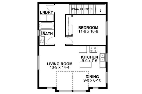 Floor Plan - Main Floor for Traditional House Plan #126-164 - 1 bed, 1 bath