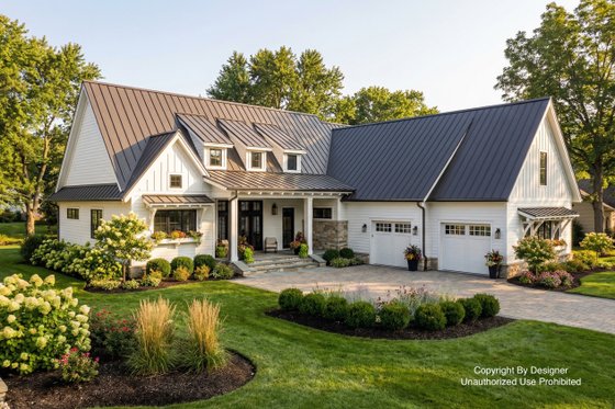 Dream House Plan - Farmhouse Exterior - Front Elevation Plan #51-1138