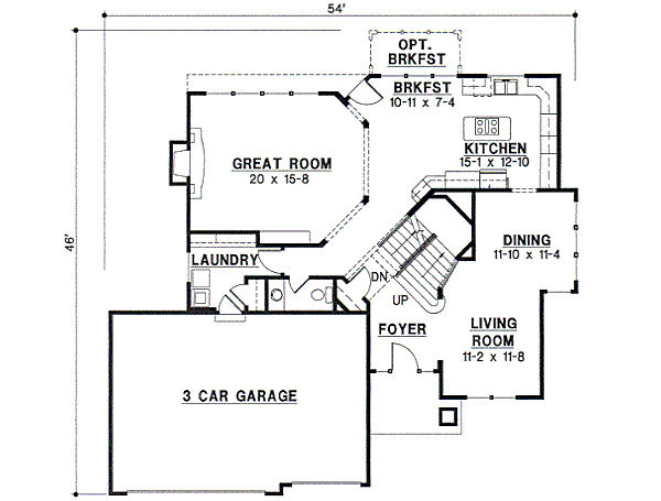 Traditional Floor Plan - Main Floor Plan #67-541