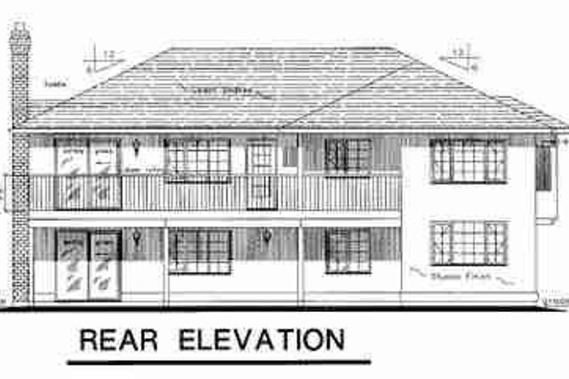 House Plan Design - Exterior - Rear Elevation for European House Plan #18-9037 - 3 bed, 2 bath
