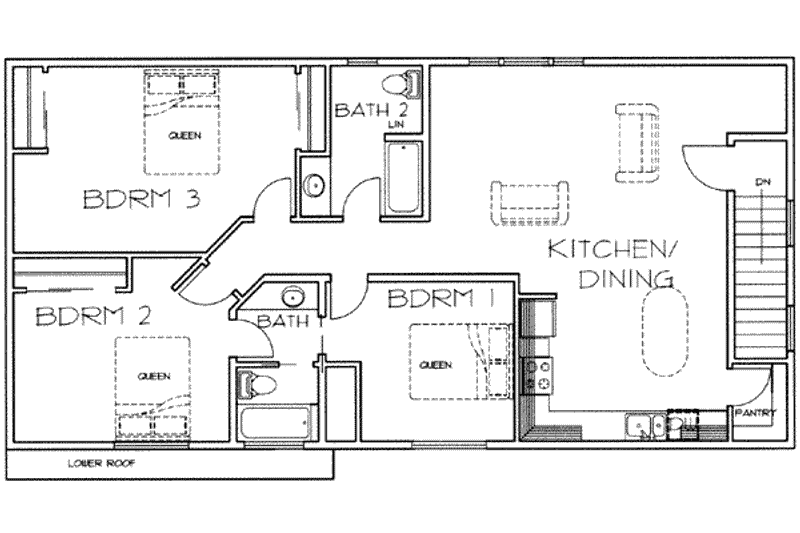 Home Plan - Floor Plan - Upper Floor for Traditional House Plan #117-478 - 3 bed, 2 bath