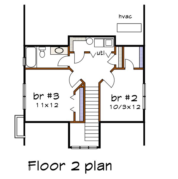 Bungalow Floor Plan - Upper Floor Plan #79-375