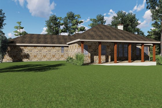 Exterior - Rear Elevation for Craftsman House Plan #935-10 - 3 bed, 3 bath