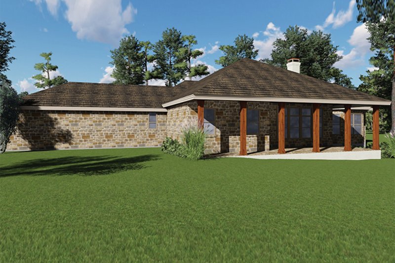 House Blueprint - Exterior - Rear Elevation for Craftsman House Plan #935-10 - 3 bed, 3 bath