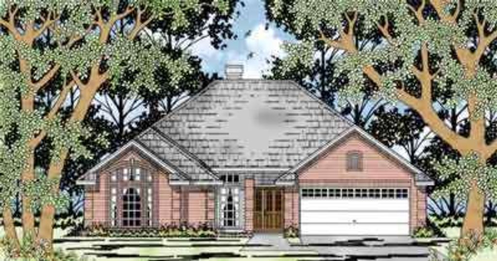 Exterior - Front Elevation 2 for Traditional House Plan #42-338 - 3 bed, 2 bath