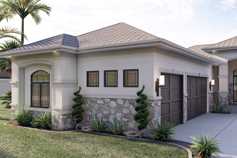 House Blueprint - Exterior - Other Elevation for Mediterranean House Plan #455-114 - 3 bed, 2 bath