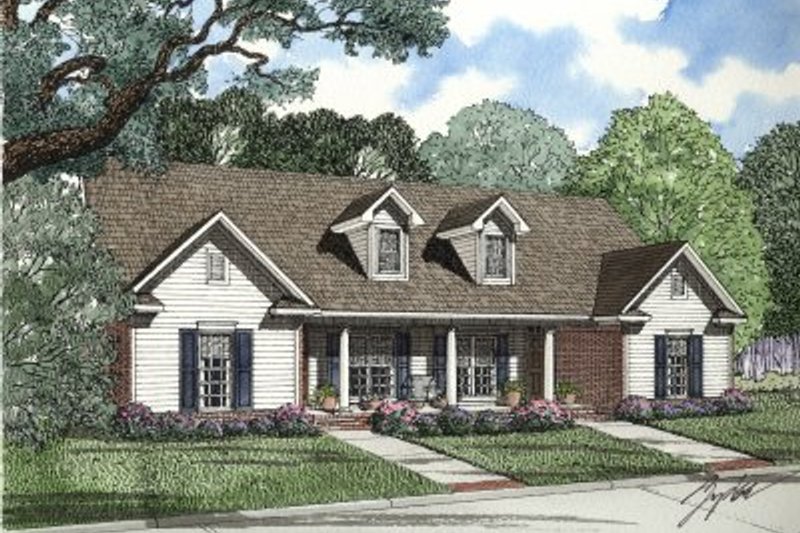 Architectural House Design - Traditional Exterior - Front Elevation Plan #17-1062