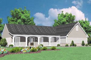 House Blueprint - Ranch Exterior - Front Elevation Plan #36-115