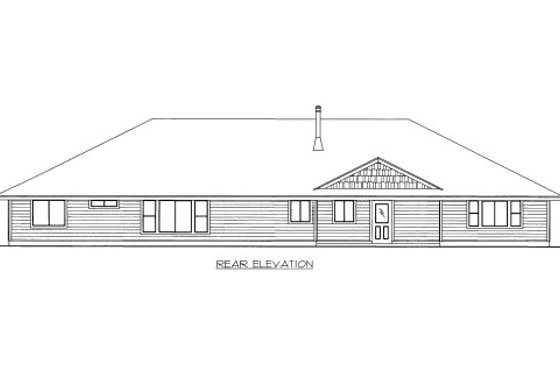 Exterior - Rear Elevation for Traditional House Plan #117-761 - 3 bed, 2.5 bath