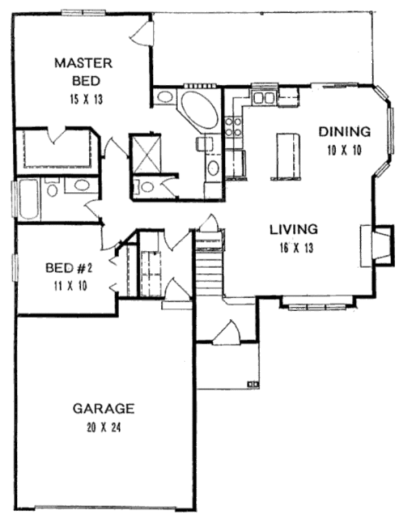 House Design - Traditional Floor Plan - Main Floor Plan #58-108