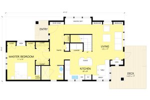 Floor Plan - Main Floor for Craftsman House Plan #454-13 - 2 bed, 2 bath