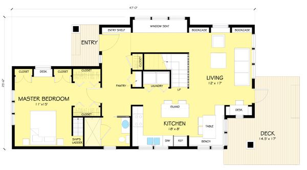 Craftsman Floor Plan - Main Floor Plan #454-13