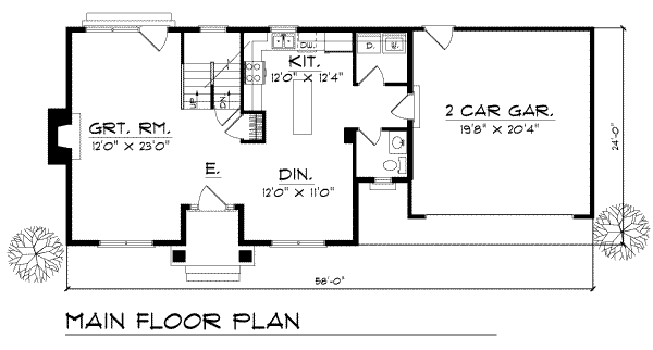 Home Plan - Colonial Floor Plan - Main Floor Plan #70-150
