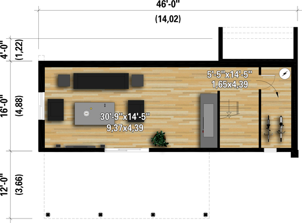 Architectural House Design - Cottage Floor Plan - Lower Floor Plan #25-4934
