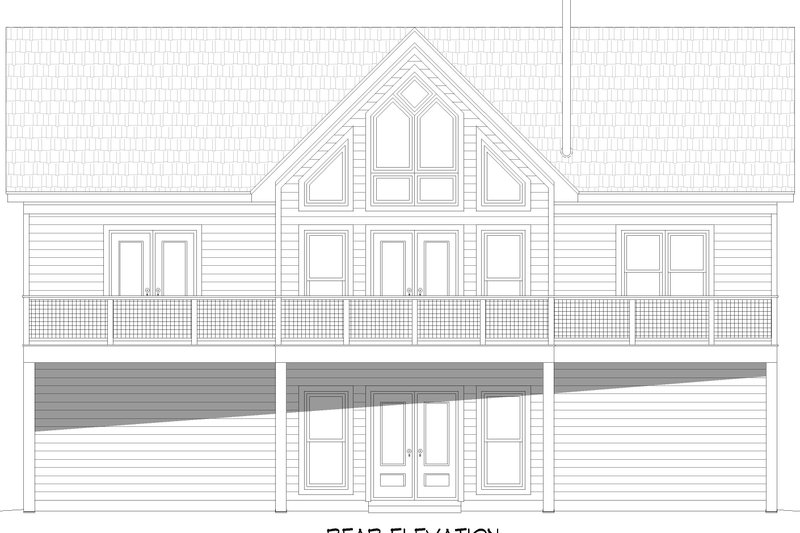 Architectural House Design - Exterior - Rear Elevation for Country House Plan #932-1059 - 3 bed, 2 bath
