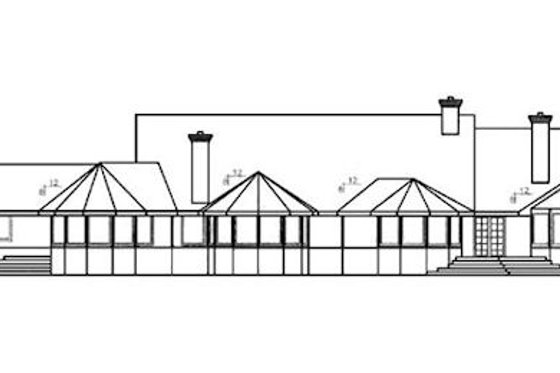 Exterior - Rear Elevation for Traditional House Plan #60-264 - 3 bed, 3.5 bath