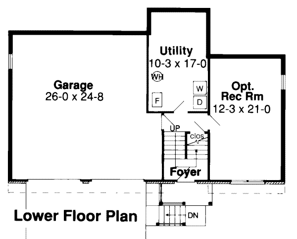 Traditional Floor Plan - Lower Floor Plan #312-318