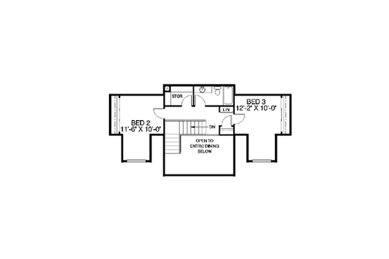 Floor Plan - Upper Floor for Country House Plan #60-167 - 3 bed, 3.5 bath