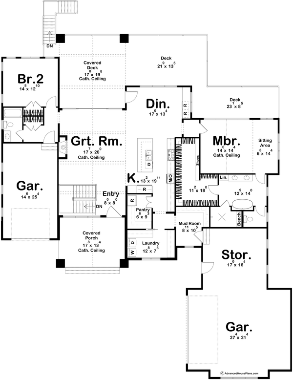 Beach Floor Plan - Main Floor Plan #455-534