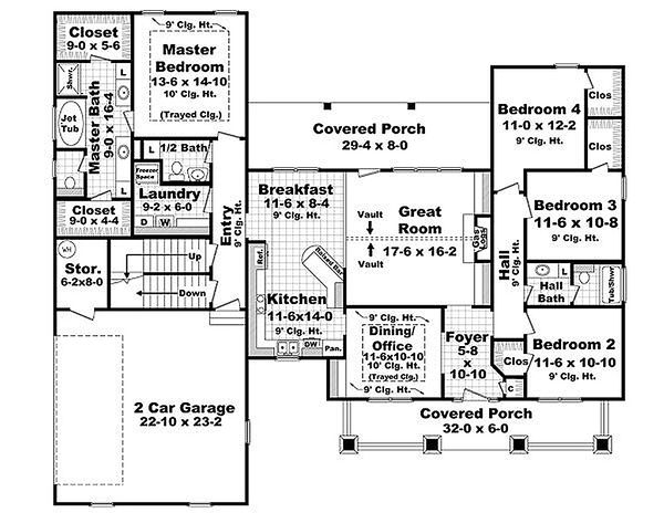 House Design - Craftsman Floor Plan - Main Floor Plan #21-294