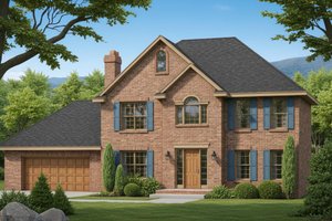 Colonial Exterior - Front Elevation Plan #87-205