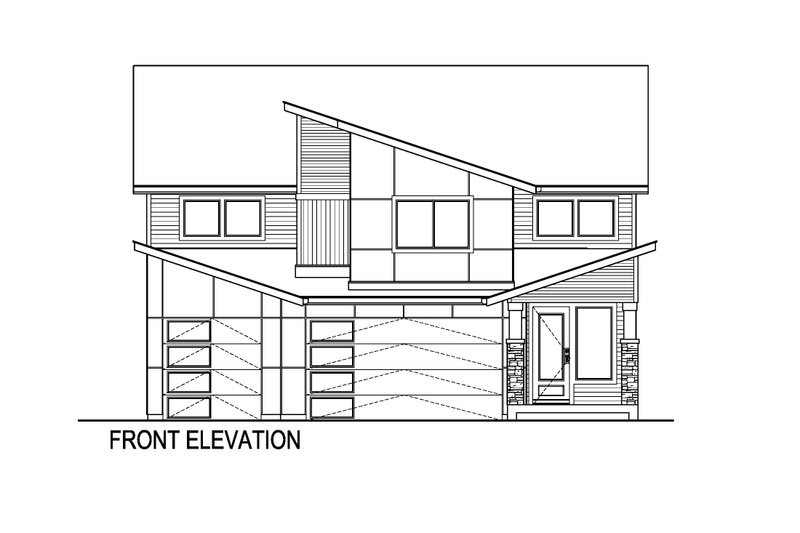 Architectural House Design - Exterior - Front Elevation 3 for Contemporary House Plan #569-79 - 4 bed, 3 bath