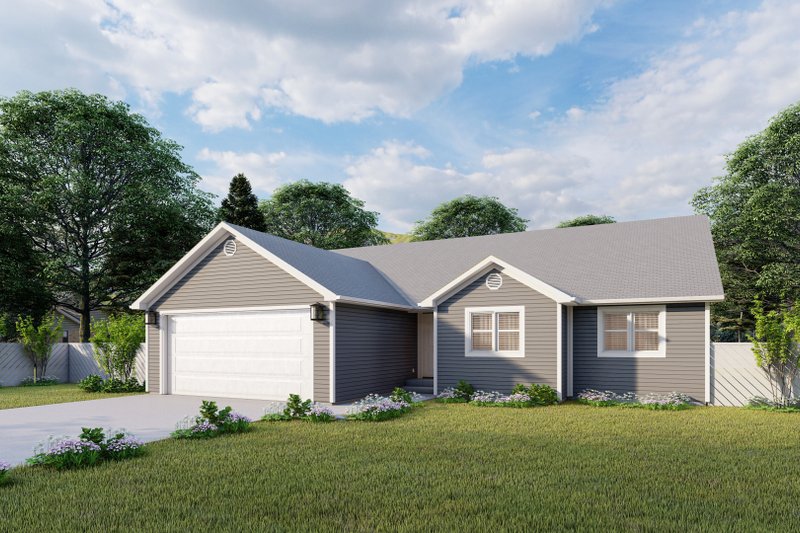 Dream House Plan - Exterior - Front Elevation 3 for Ranch House Plan #1060-14 - 3 bed, 2 bath