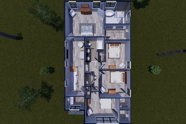 House Blueprint - Modern Floor Plan - Upper Floor Plan #513-2431