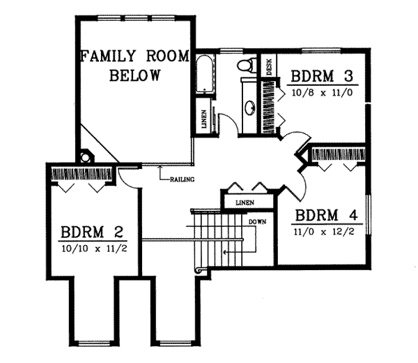 Farmhouse Floor Plan - Upper Floor Plan #100-218