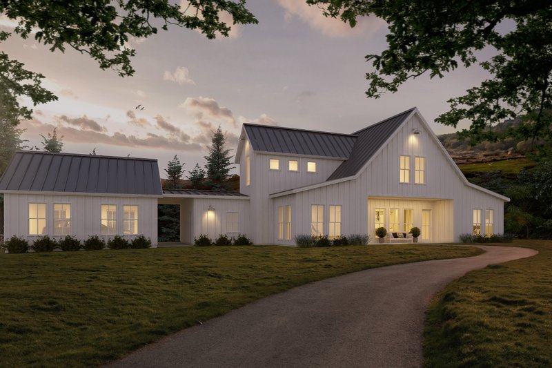 Architectural House Design - White modern farmhouse