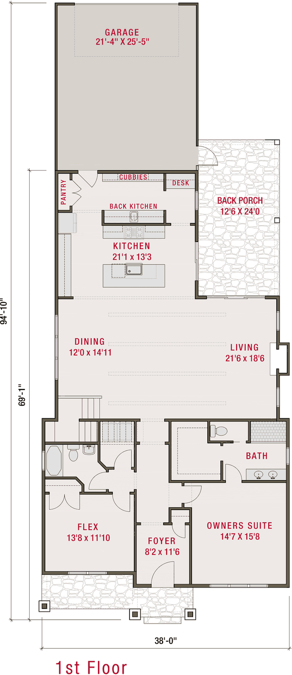 Farmhouse Floor Plan - Main Floor Plan #461-94