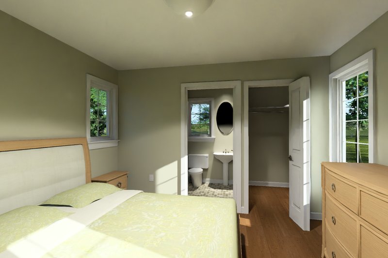 Architectural House Design - Interior - Master Bedroom for Cottage House Plan #513-2426 - 1 bed, 1 bath