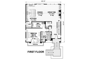 Floor Plan - Main Floor for Contemporary House Plan #51-580 - 5 bed, 4.5 bath