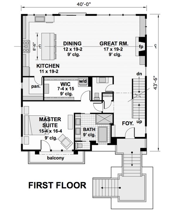 Contemporary Floor Plan - Main Floor Plan #51-580
