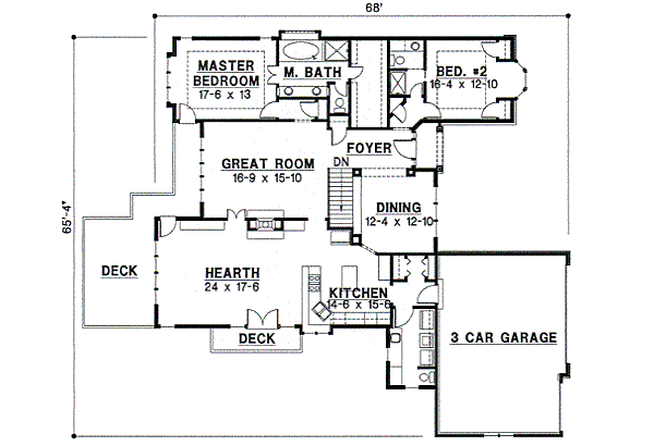 Traditional Floor Plan - Main Floor Plan #67-376