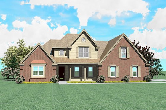 Exterior - Front Elevation for Traditional House Plan #81-13834 - 3 bed, 2.5 bath