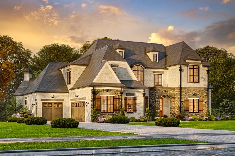 Dream House Plan - Exterior - Front Elevation 6 for European House Plan #54-718 - 5 bed, 5.5 bath