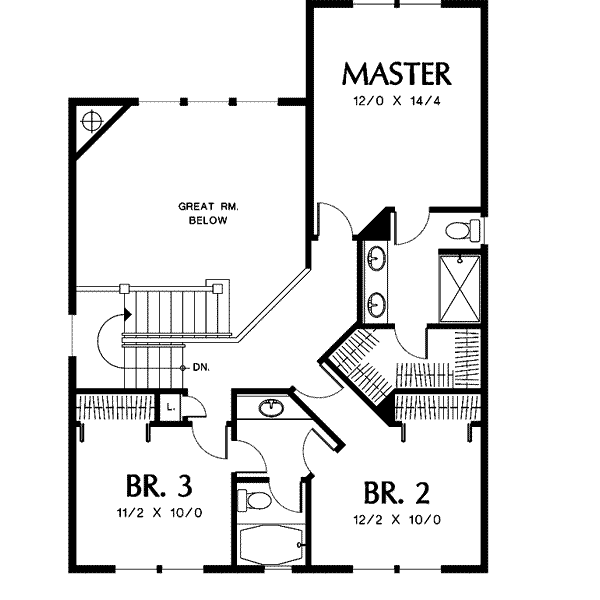 House Blueprint - Country Floor Plan - Upper Floor Plan #48-201