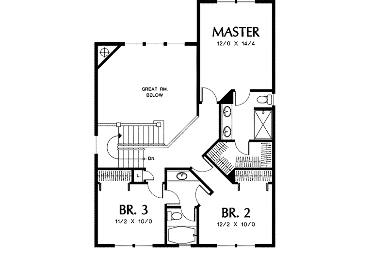 Home Plan - Floor Plan - Upper Floor for Country House Plan #48-201 - 3 bed, 2.5 bath