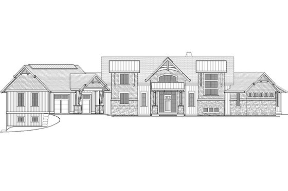 Exterior - Front Elevation 3 for Craftsman House Plan #1086-10 - 3 bed, 2.5 bath