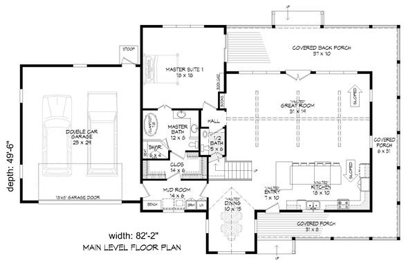 Architectural House Design - Traditional Floor Plan - Main Floor Plan #932-507
