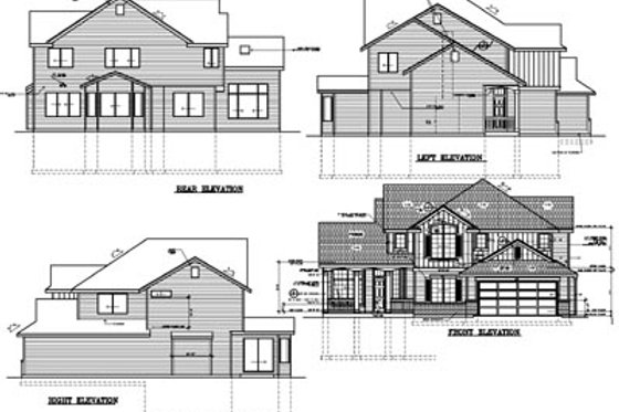 Exterior - Rear Elevation for Traditional House Plan #100-224 - 3 bed, 2.5 bath