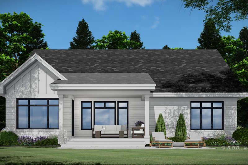 House Blueprint - Exterior - Rear Elevation 2 for Farmhouse House Plan #51-1225 - 2 bed, 2 bath