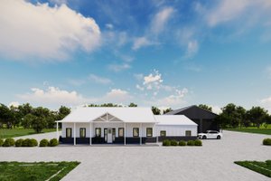 Barndominium Exterior - Front Elevation Plan #1107-11