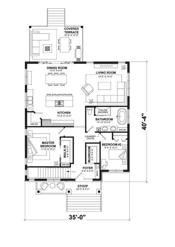 Architectural House Design - Farmhouse Floor Plan - Main Floor Plan #23-2778